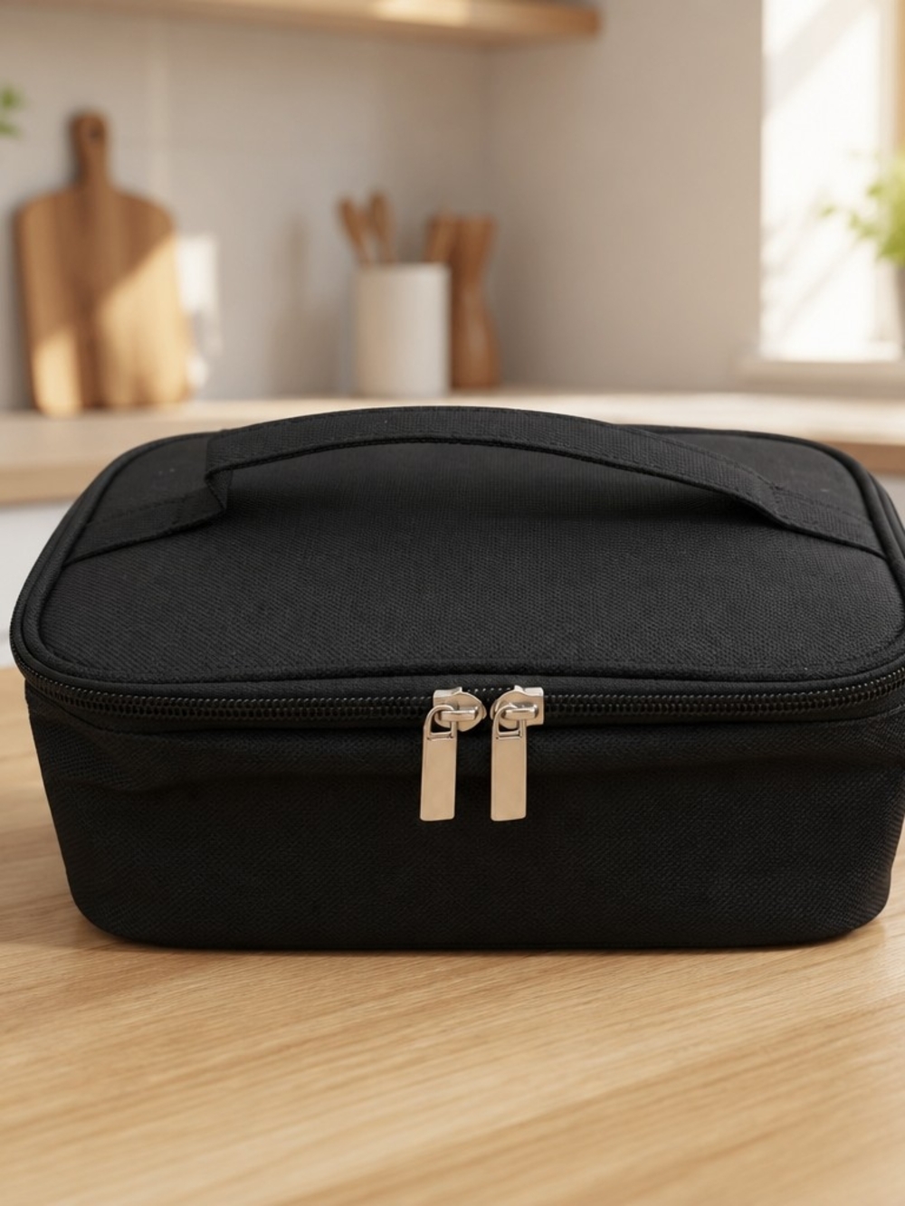 USB Heated Black Lunch Bag